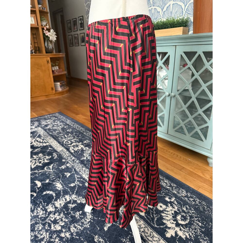 Robbie Bee Red Geometric Shape Polyester Long Skirt - Picture 2 of 5